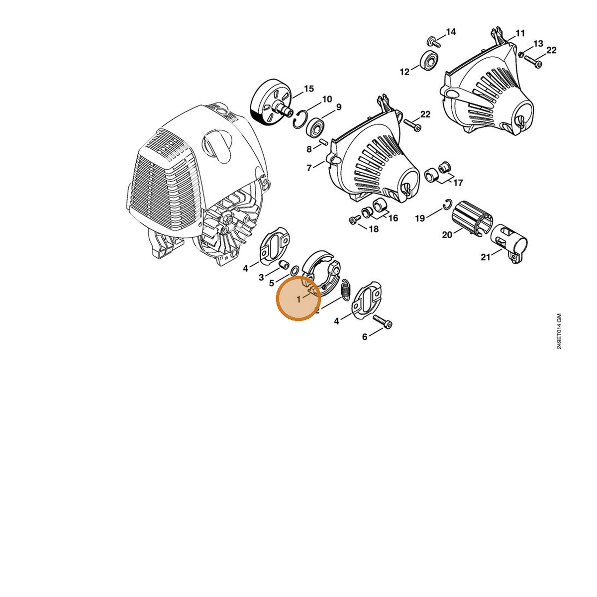 STIHL part 4180-160-2000 — IPL diagram snippet (6x zoom, amber highlight)
