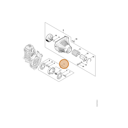 STIHL part 4180-160-2250 — IPL diagram snippet (6x zoom, amber highlight)