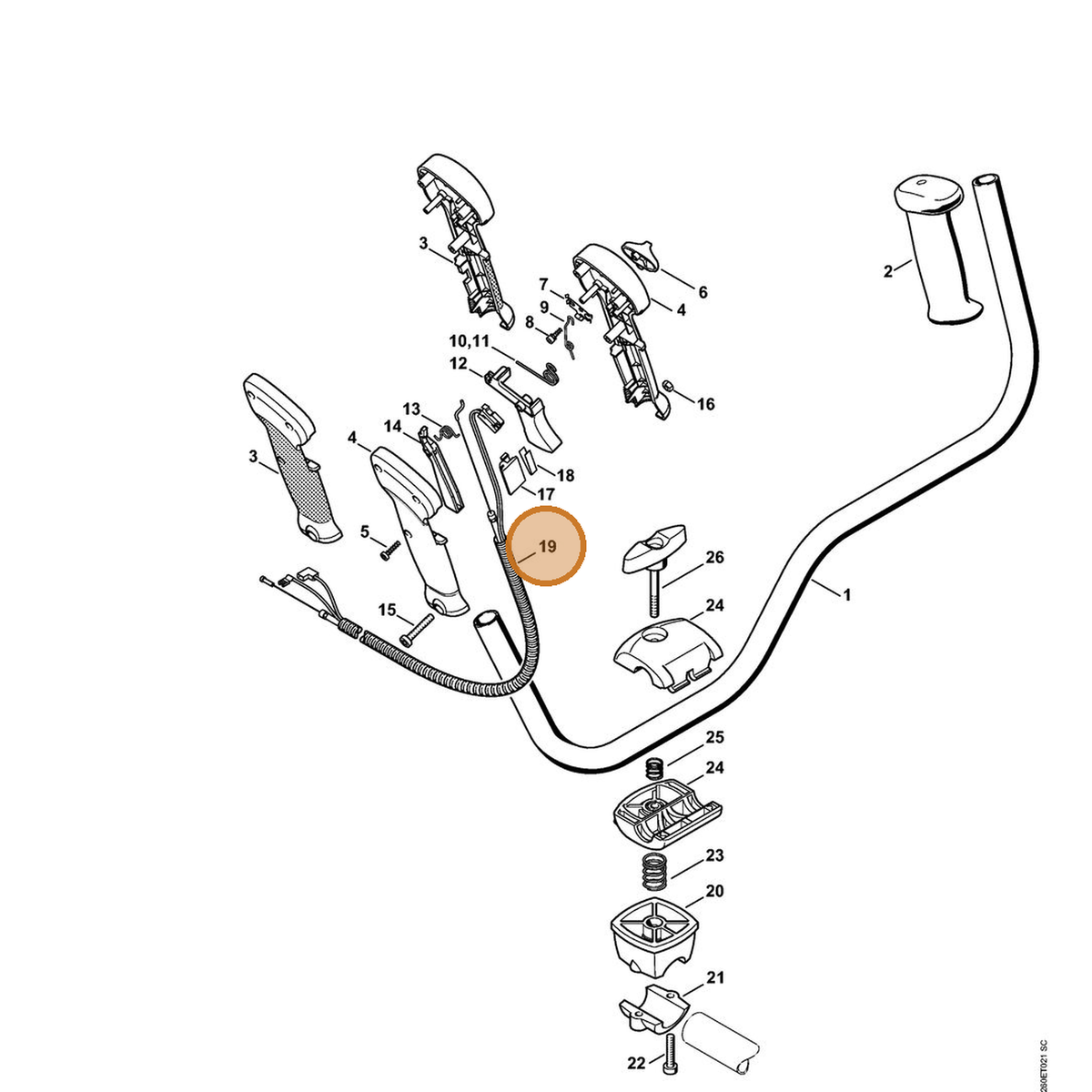 STIHL part 4180-180-1151 — IPL diagram snippet (6x zoom, amber highlight)