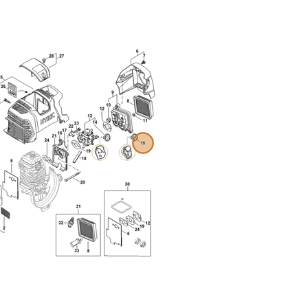 STIHL part 4180-180-9500 — IPL diagram snippet (6x zoom, amber highlight)