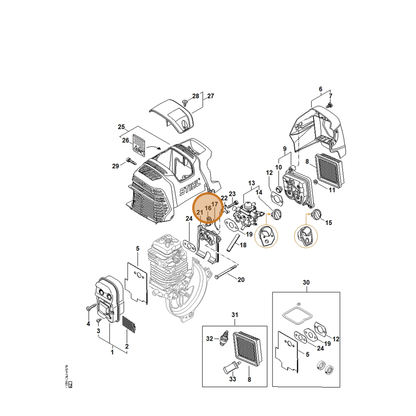 STIHL part 4180-182-2800 — IPL diagram snippet (6x zoom, amber highlight)