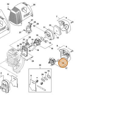 STIHL part 4180-182-9501 — IPL diagram snippet (6x zoom, amber highlight)