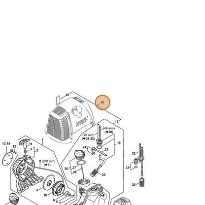 STIHL part 4180-350-0419 — IPL diagram snippet (6x zoom, amber highlight)