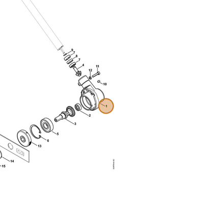 STIHL part 4180-640-0102 — IPL diagram snippet (6x zoom, amber highlight)