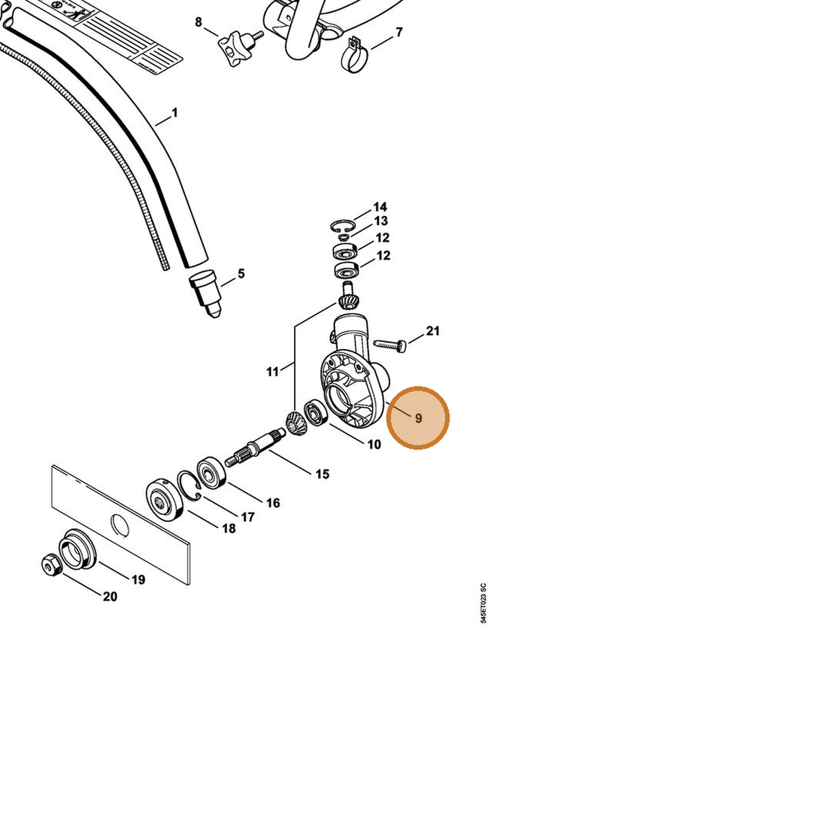 STIHL part 4180-640-0105 — IPL diagram snippet (6x zoom, amber highlight)