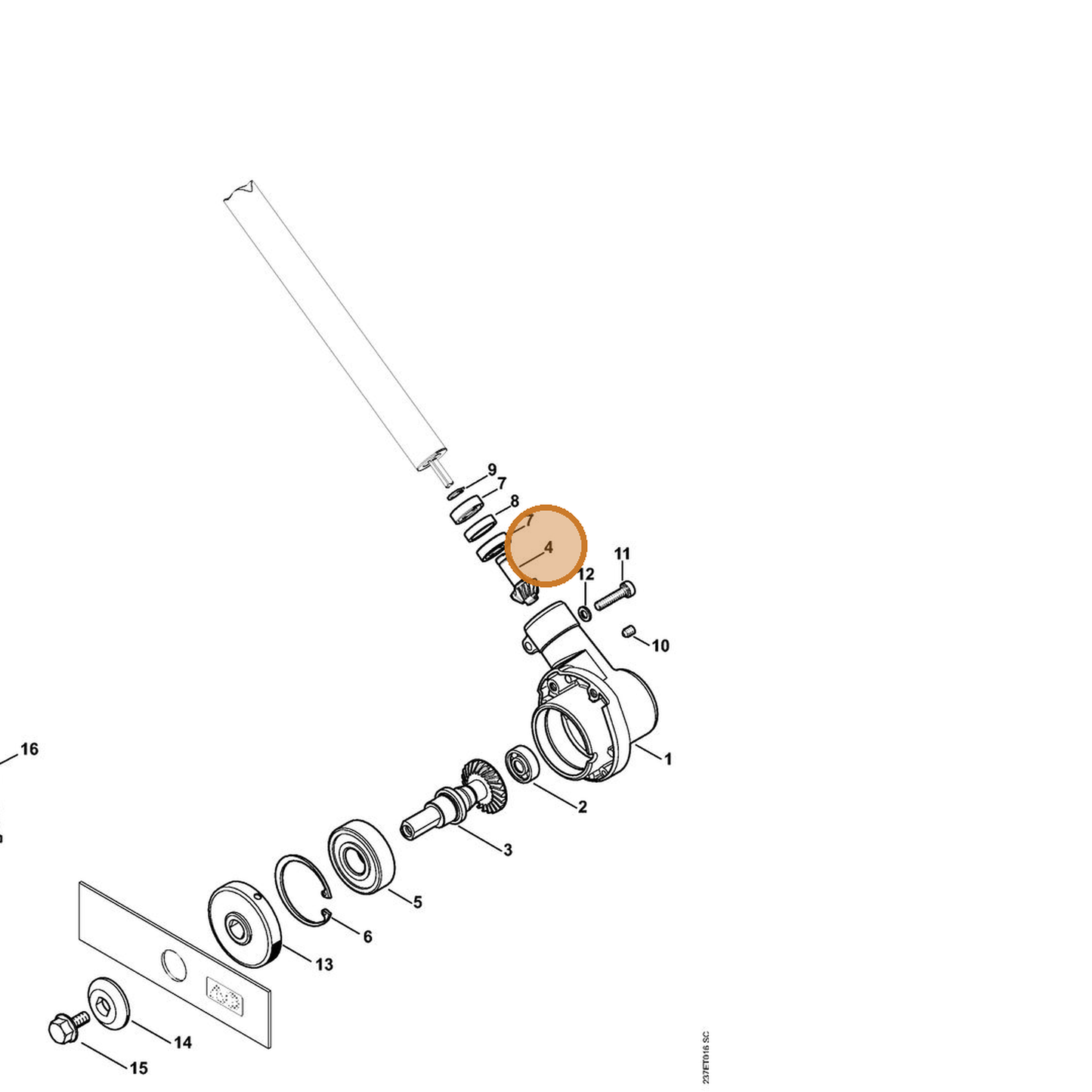 STIHL part 4180-640-2501 — IPL diagram snippet (6x zoom, amber highlight)