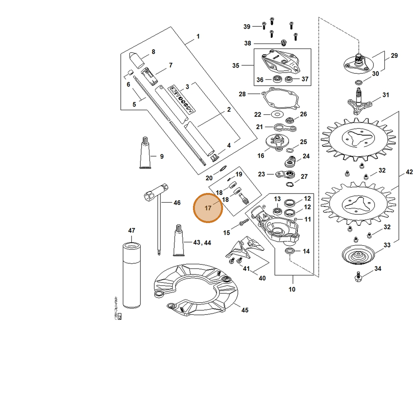STIHL part 4180-640-2503 — IPL diagram snippet (6x zoom, amber highlight)