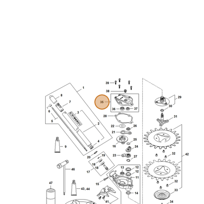 STIHL part 4180-640-5800 — IPL diagram snippet (6x zoom, amber highlight)