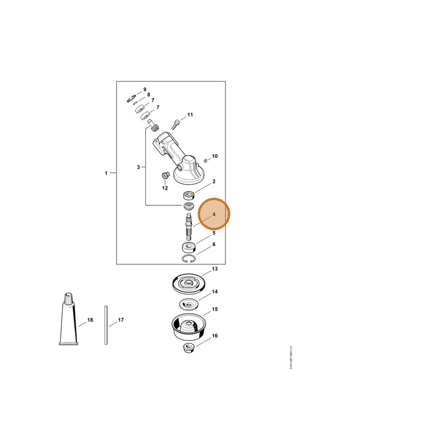STIHL part 4180-642-0602 — IPL diagram snippet (6x zoom, amber highlight)