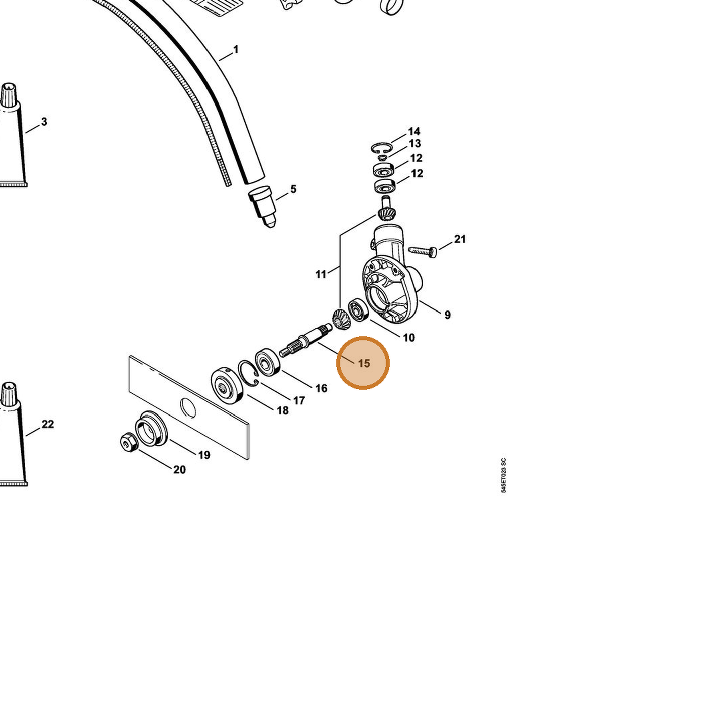 STIHL part 4180-642-0603 — IPL diagram snippet (6x zoom, amber highlight)