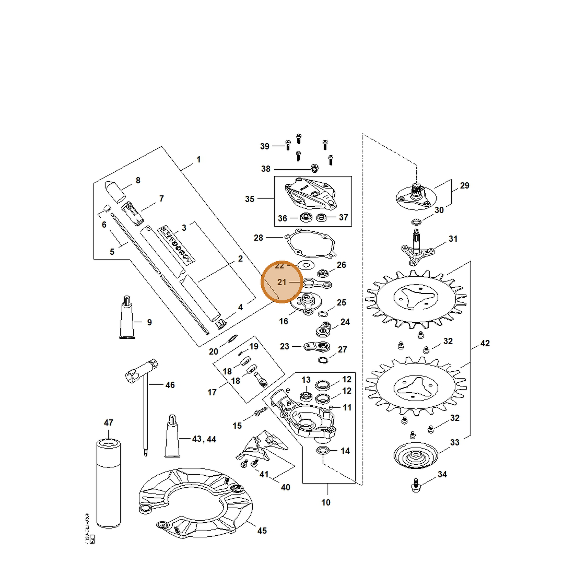 STIHL part 4180-642-6500 — IPL diagram snippet (6x zoom, amber highlight)