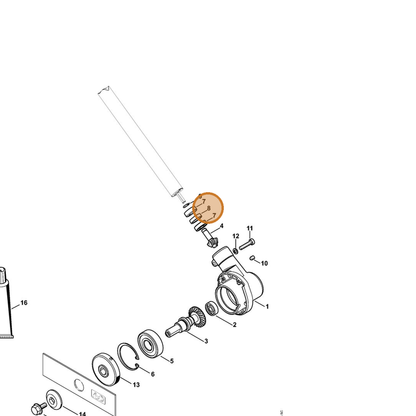 STIHL part 4180-642-8500 — IPL diagram snippet (6x zoom, amber highlight)