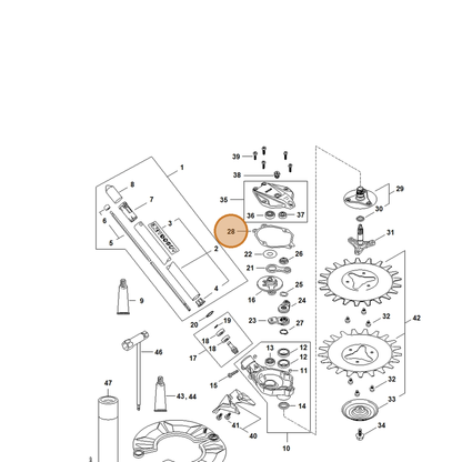 STIHL part 4180-649-0300 — IPL diagram snippet (6x zoom, amber highlight)