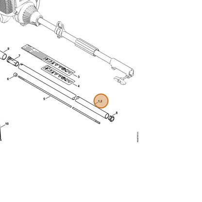 STIHL part 4180-710-7122 — IPL diagram snippet (6x zoom, amber highlight)