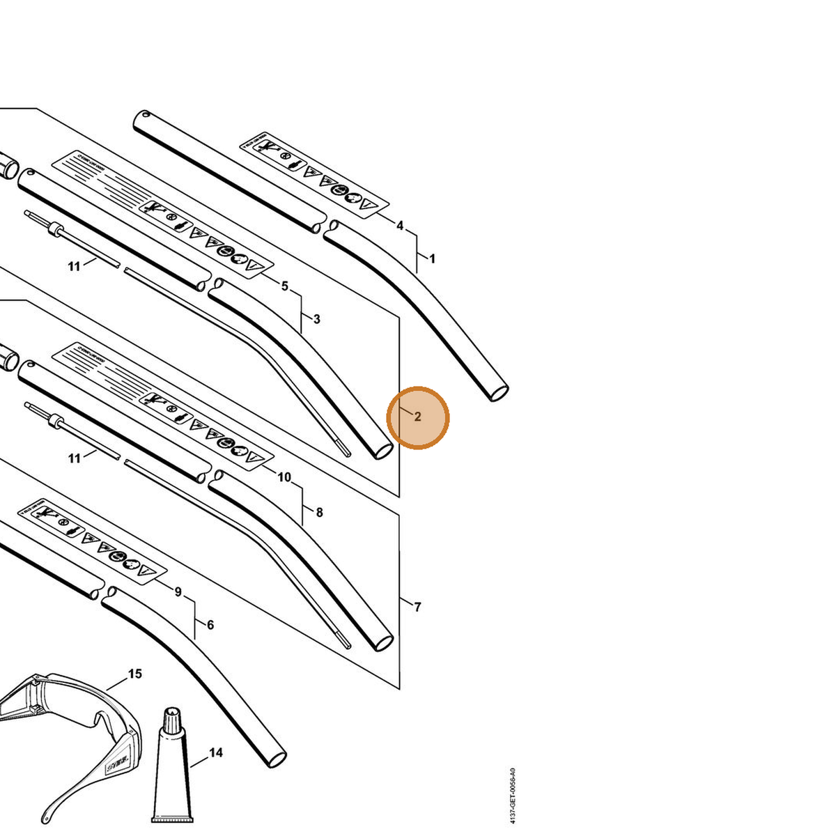 STIHL part 4180-710-7131 — IPL diagram snippet (6x zoom, amber highlight)