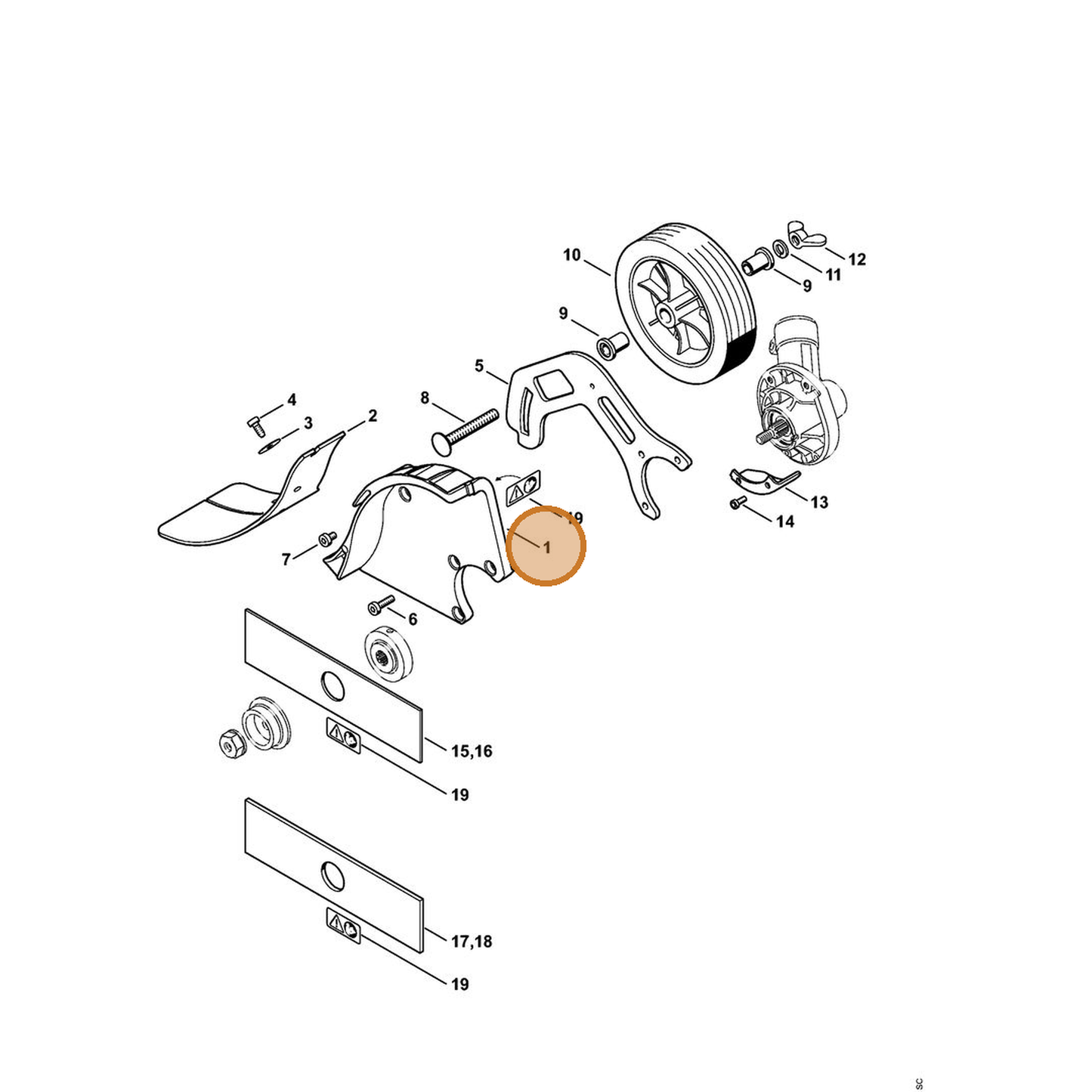 STIHL part 4180-710-8112 — IPL diagram snippet (6x zoom, amber highlight)