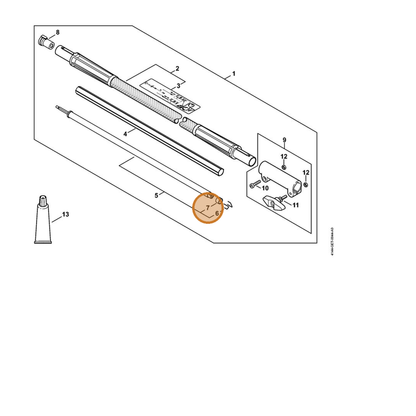 STIHL part 4180-711-2501 — IPL diagram snippet (6x zoom, amber highlight)