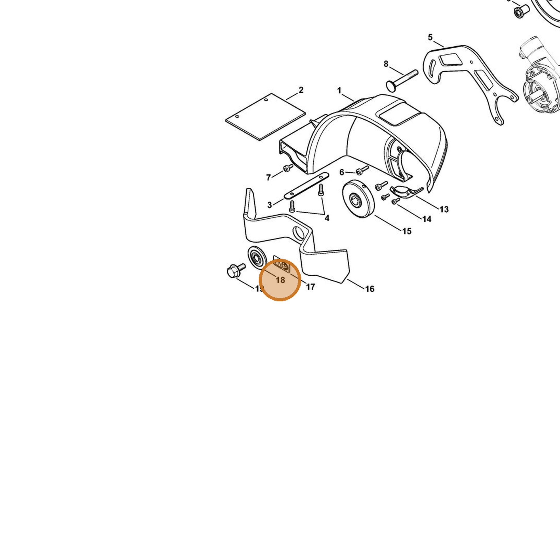 STIHL part 4180-713-1600 — IPL diagram snippet (6x zoom, amber highlight)