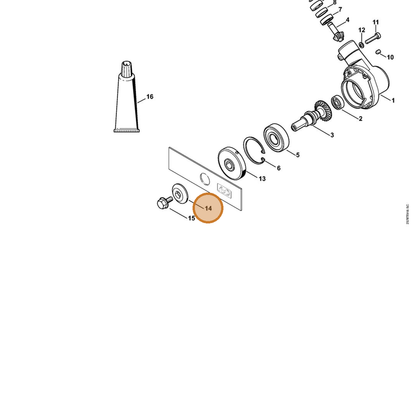 STIHL part 4180-713-1603 — IPL diagram snippet (6x zoom, amber highlight)