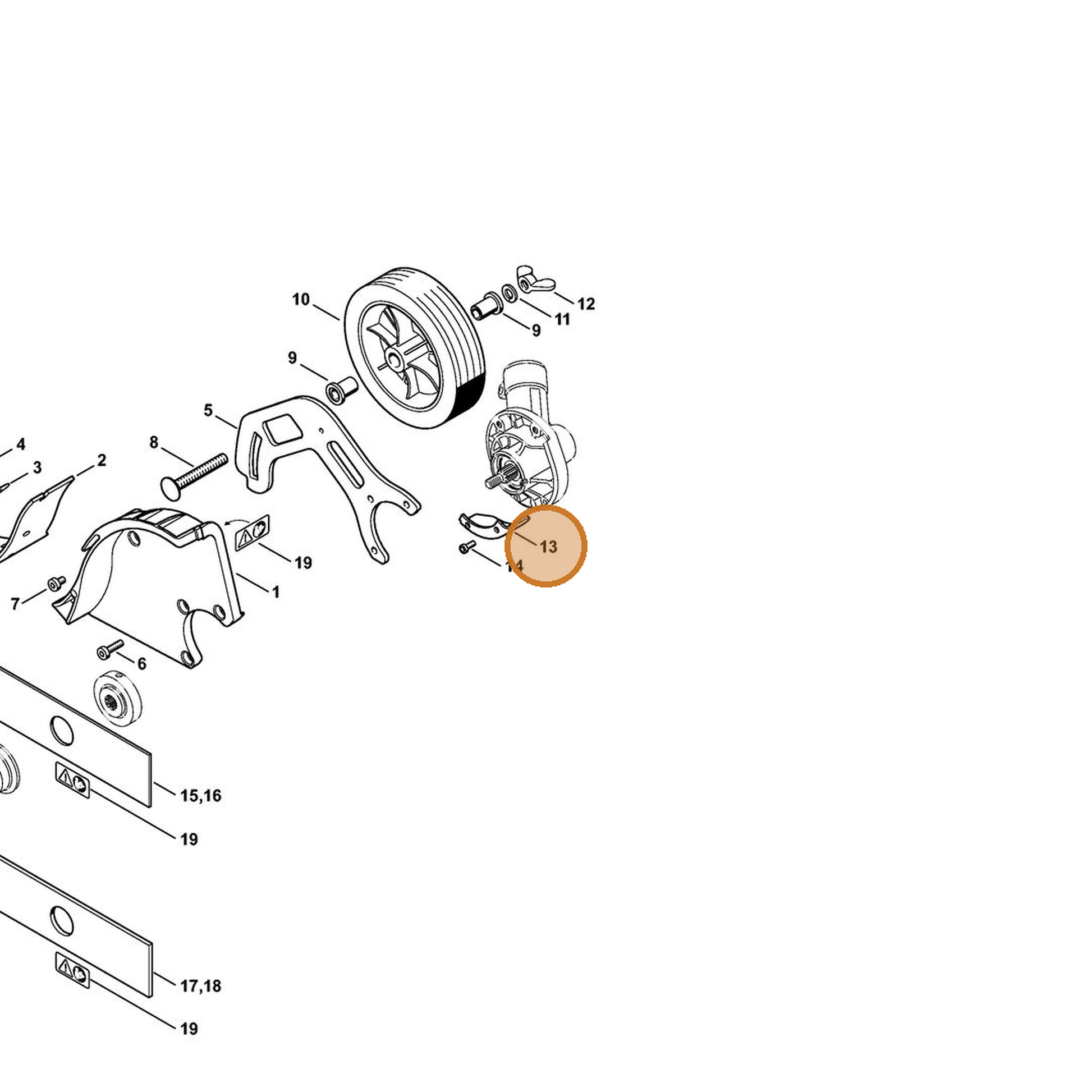 STIHL part 4180-713-4502 — IPL diagram snippet (6x zoom, amber highlight)