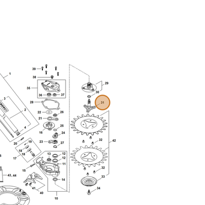 STIHL part 4180-713-4802 — IPL diagram snippet (6x zoom, amber highlight)