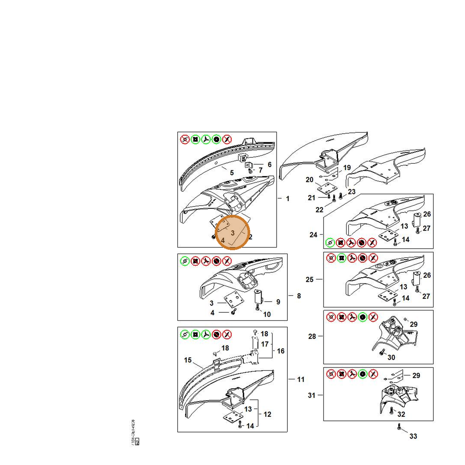 STIHL part 4180-716-3100 — IPL diagram snippet (6x zoom, amber highlight)