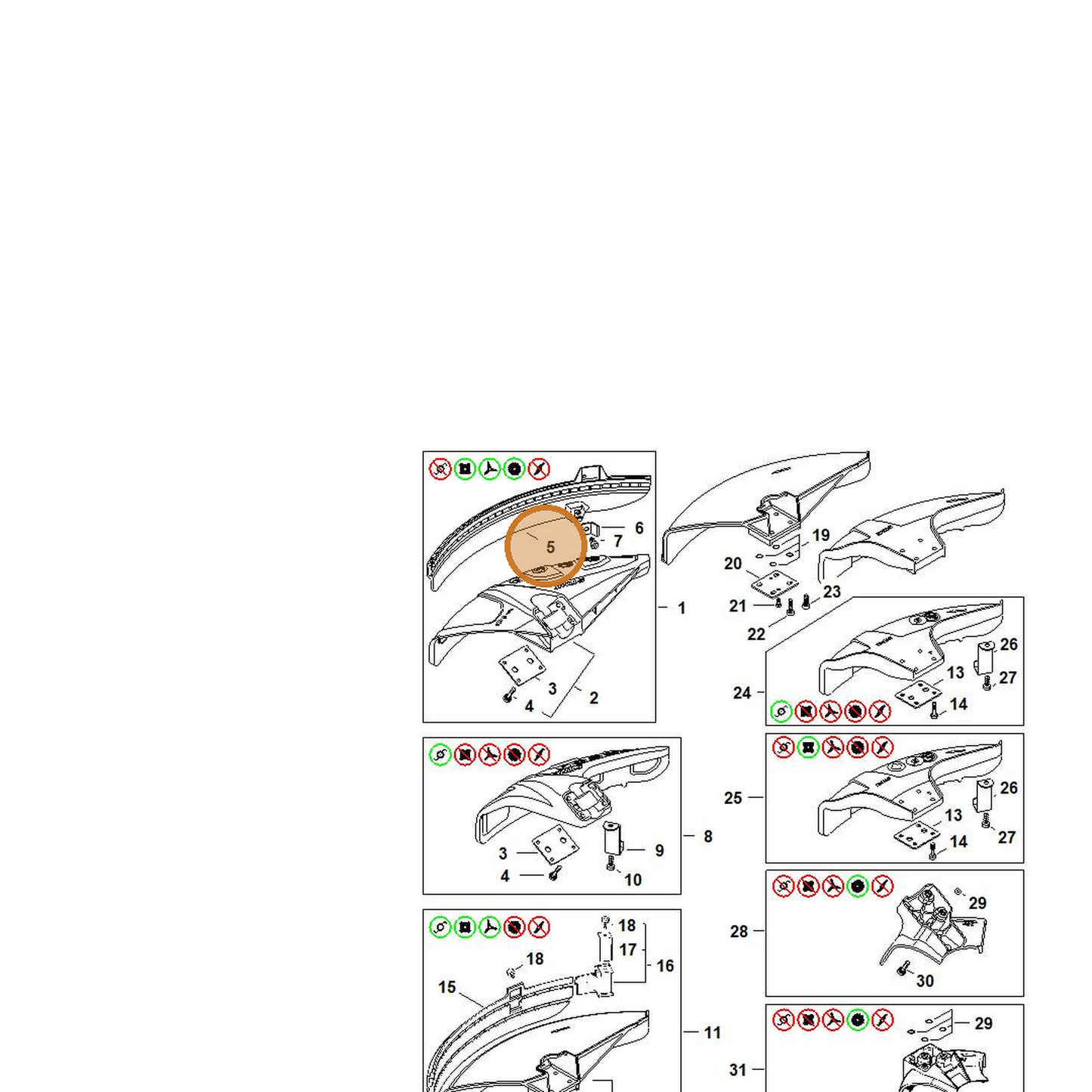 STIHL part 4180-716-3200 — IPL diagram snippet (6x zoom, amber highlight)