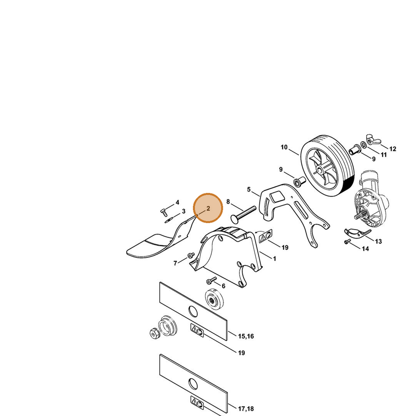 STIHL part 4180-716-3201 — IPL diagram snippet (6x zoom, amber highlight)