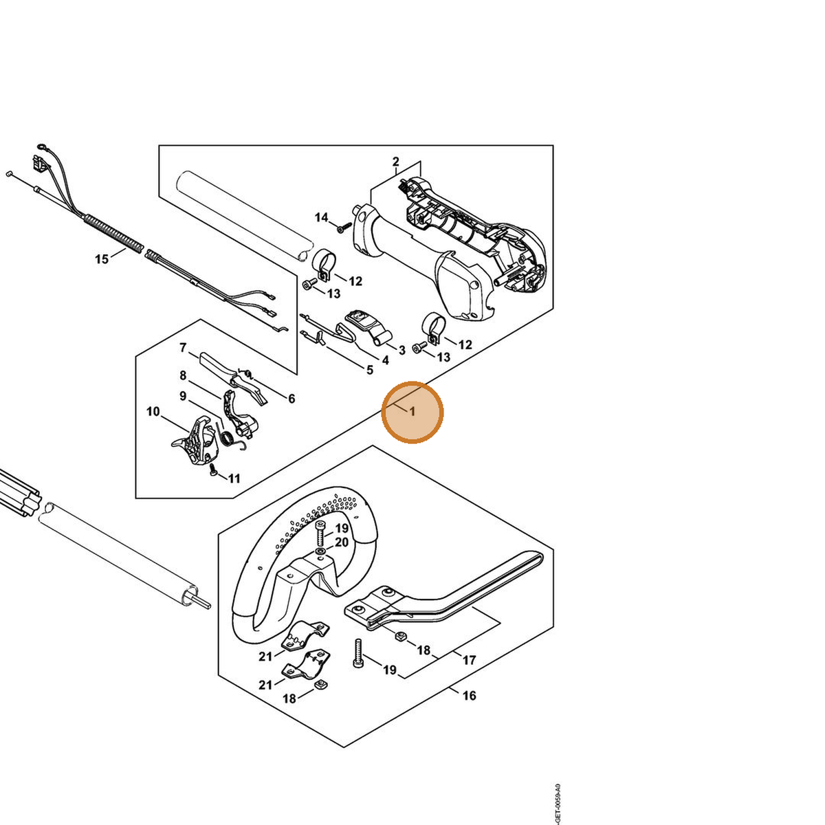 STIHL part 4180-790-1313 — IPL diagram snippet (6x zoom, amber highlight)