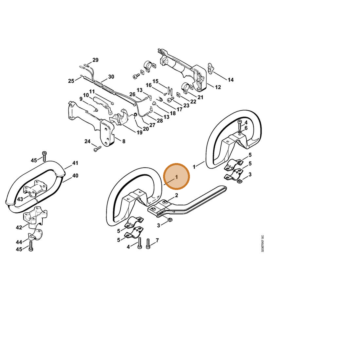STIHL part 4180-790-3405 — IPL diagram snippet (6x zoom, amber highlight)