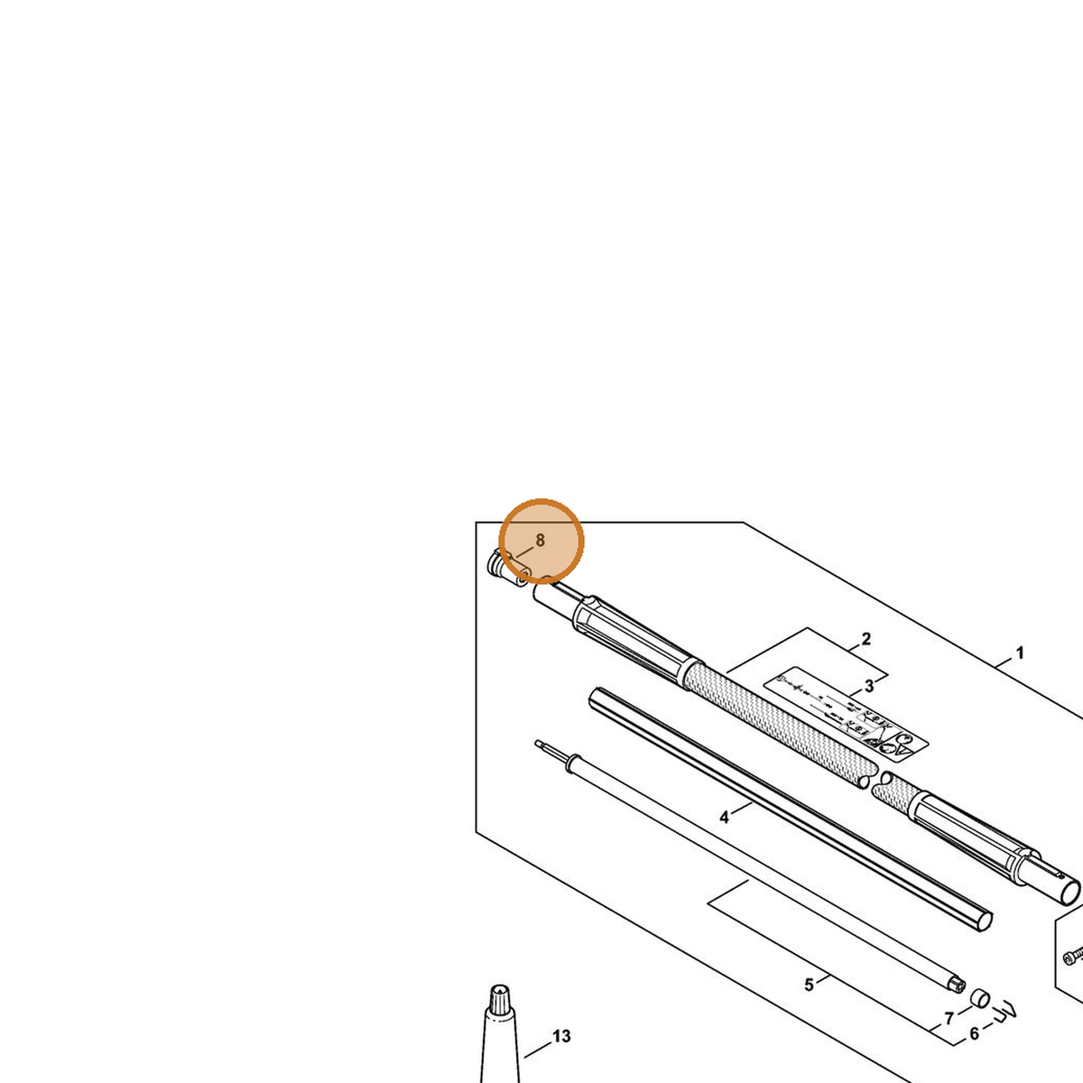 STIHL part 4180-791-7204 — IPL diagram snippet (6x zoom, amber highlight)