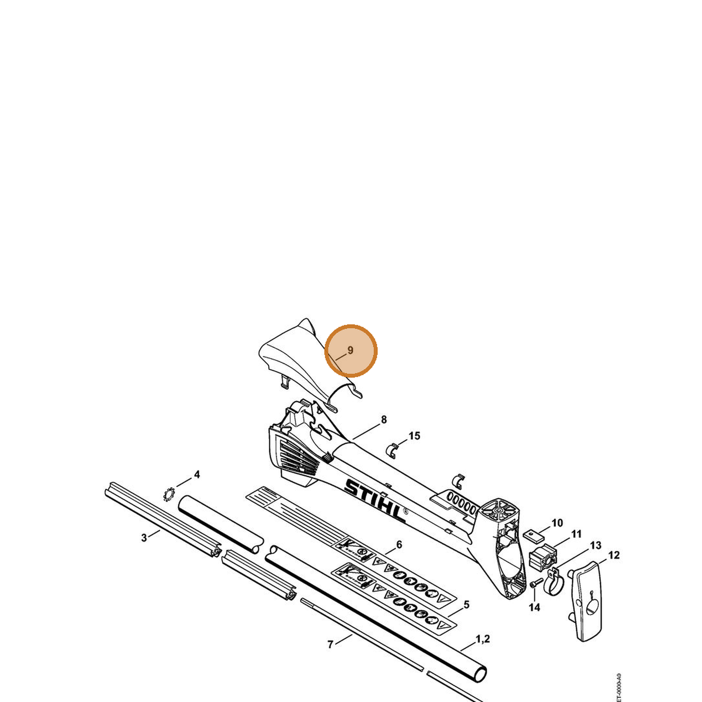 STIHL part 4180-791-7500 — IPL diagram snippet (6x zoom, amber highlight)