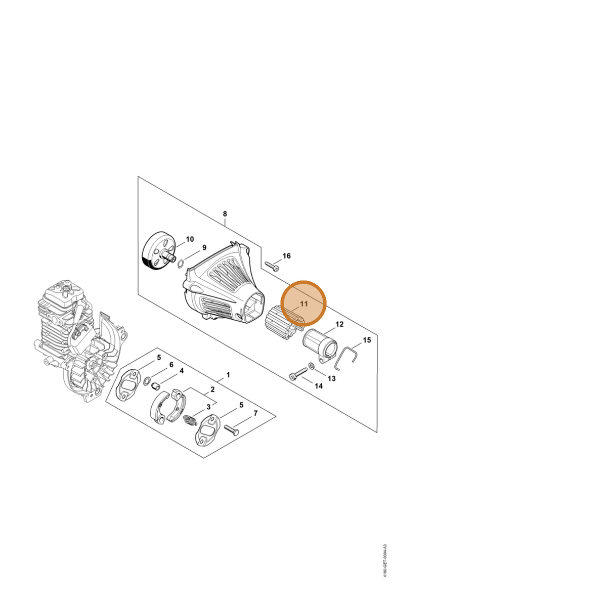 STIHL part 4180-791-9303 — IPL diagram snippet (6x zoom, amber highlight)