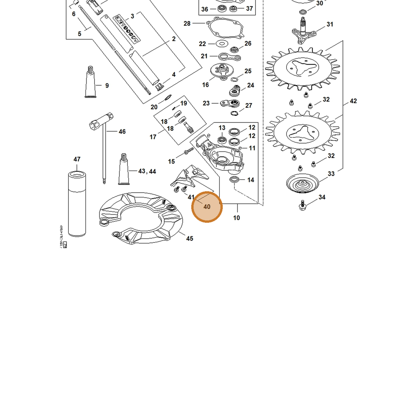 STIHL part 4180-820-1000 — IPL diagram snippet (6x zoom, amber highlight)