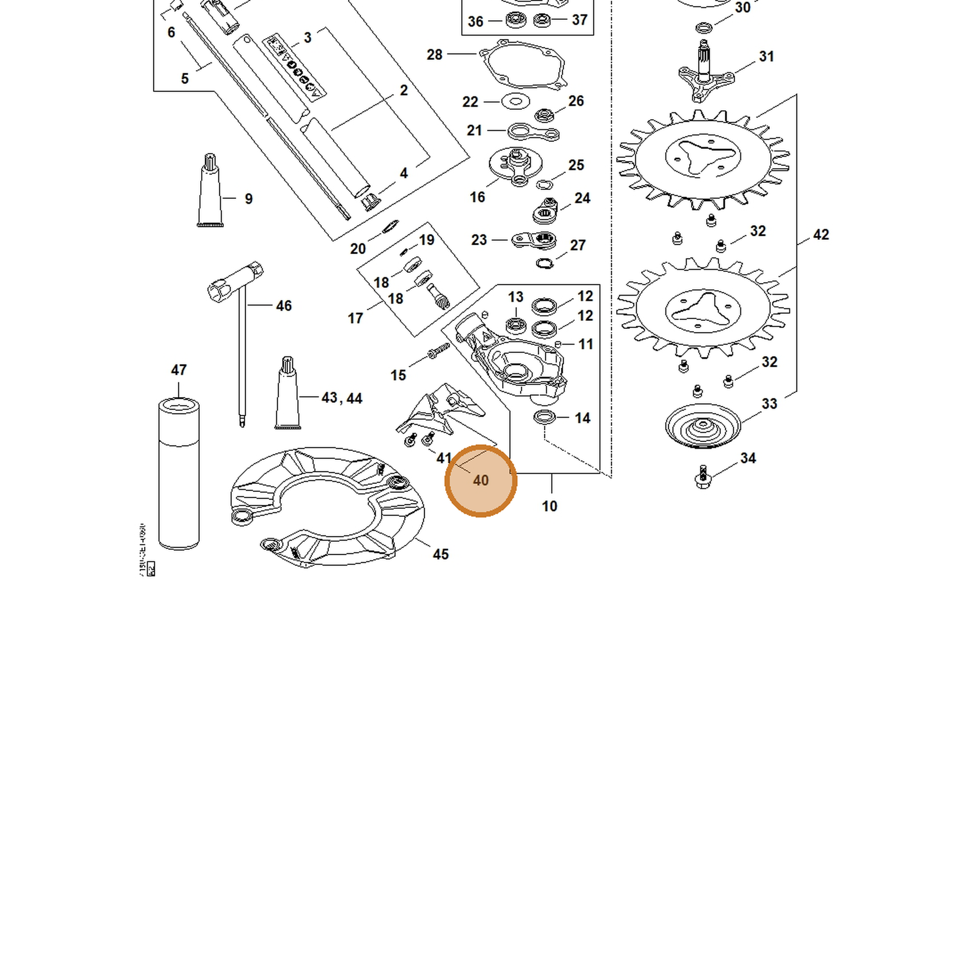 STIHL part 4180-820-1000 — IPL diagram snippet (6x zoom, amber highlight)