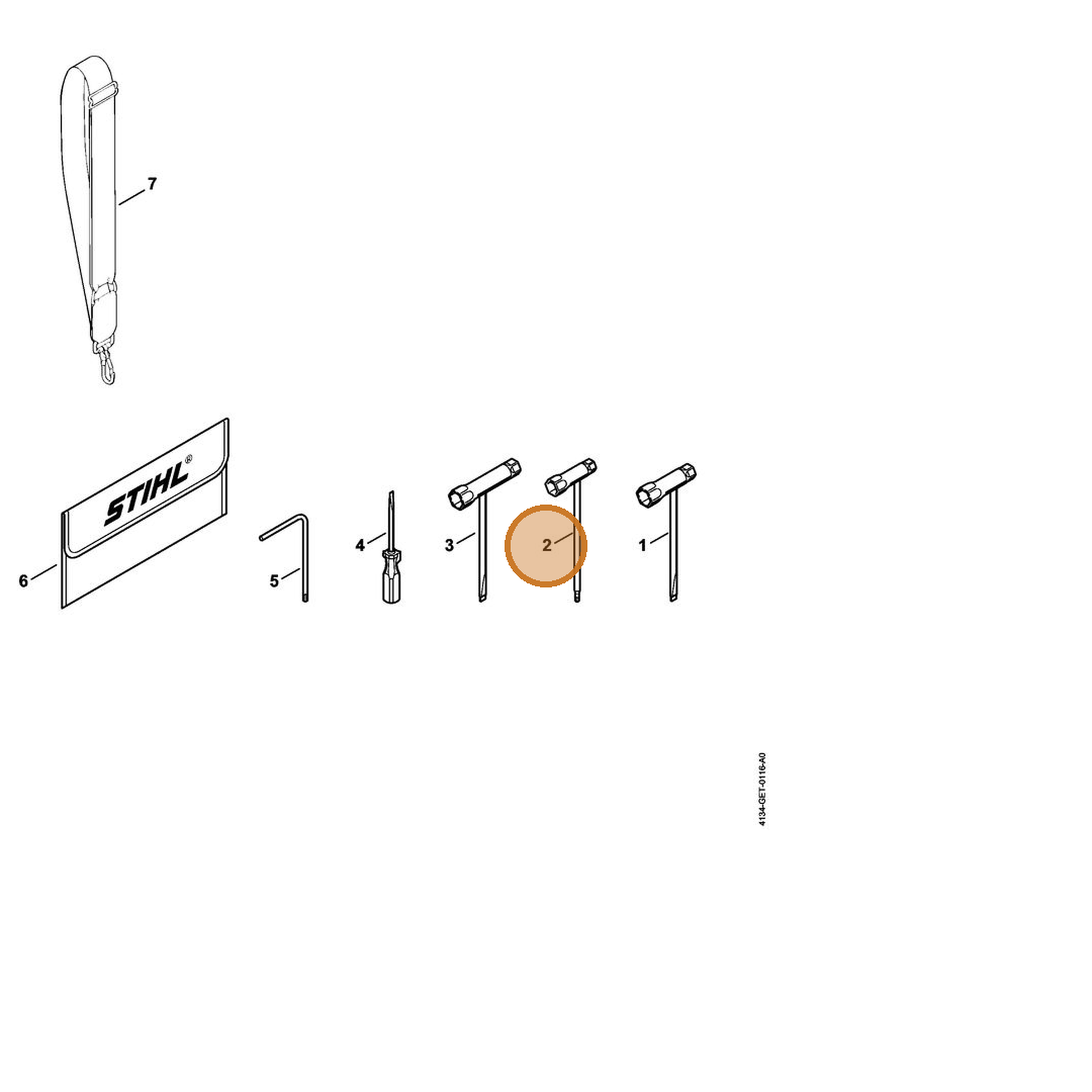 STIHL part 4180-890-3400 — IPL diagram snippet (6x zoom, amber highlight)