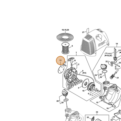 STIHL part 4180-967-1517 — IPL diagram snippet (6x zoom, amber highlight)
