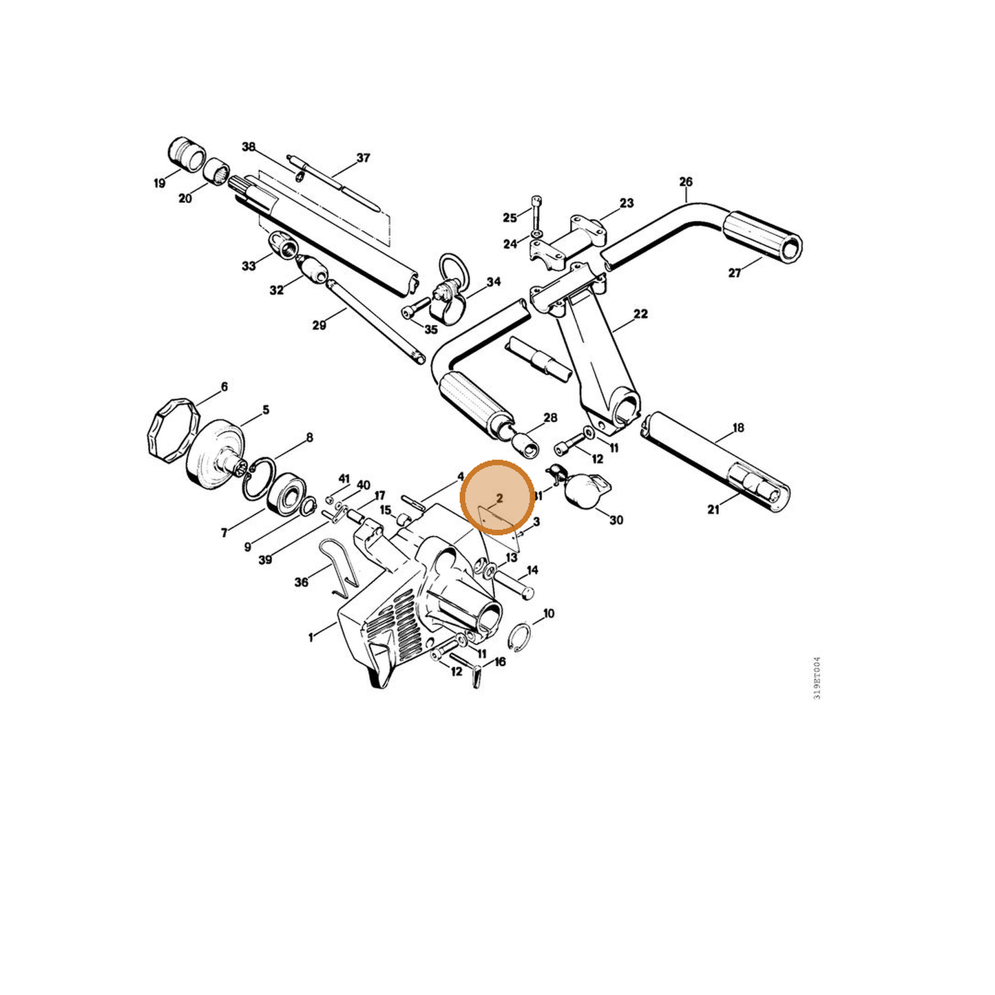 STIHL part 4180-967-1519 — IPL diagram snippet (6x zoom, amber highlight)