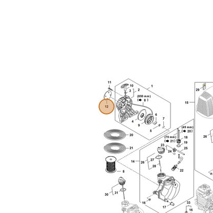 STIHL part 4180-967-1521 — IPL diagram snippet (6x zoom, amber highlight)