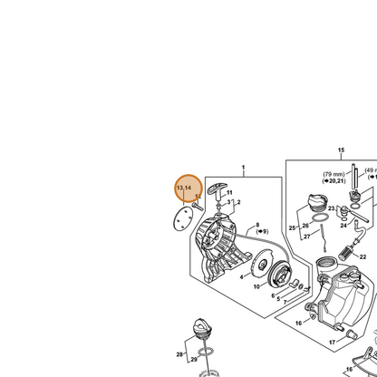 STIHL part 4180-967-1540 — IPL diagram snippet (6x zoom, amber highlight)