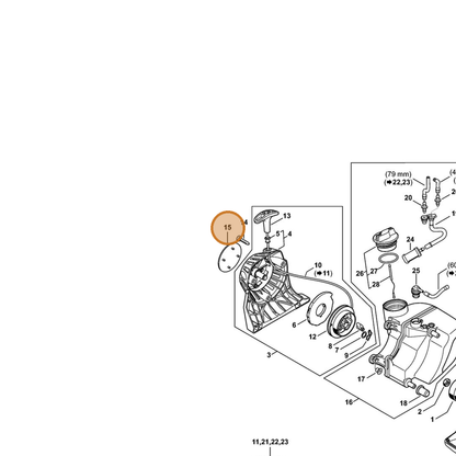 STIHL part 4180-967-1551 — IPL diagram snippet (6x zoom, amber highlight)