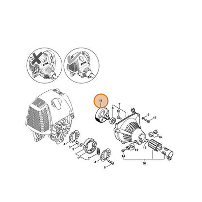 STIHL part 4182-160-2900 — IPL diagram snippet (6x zoom, amber highlight)