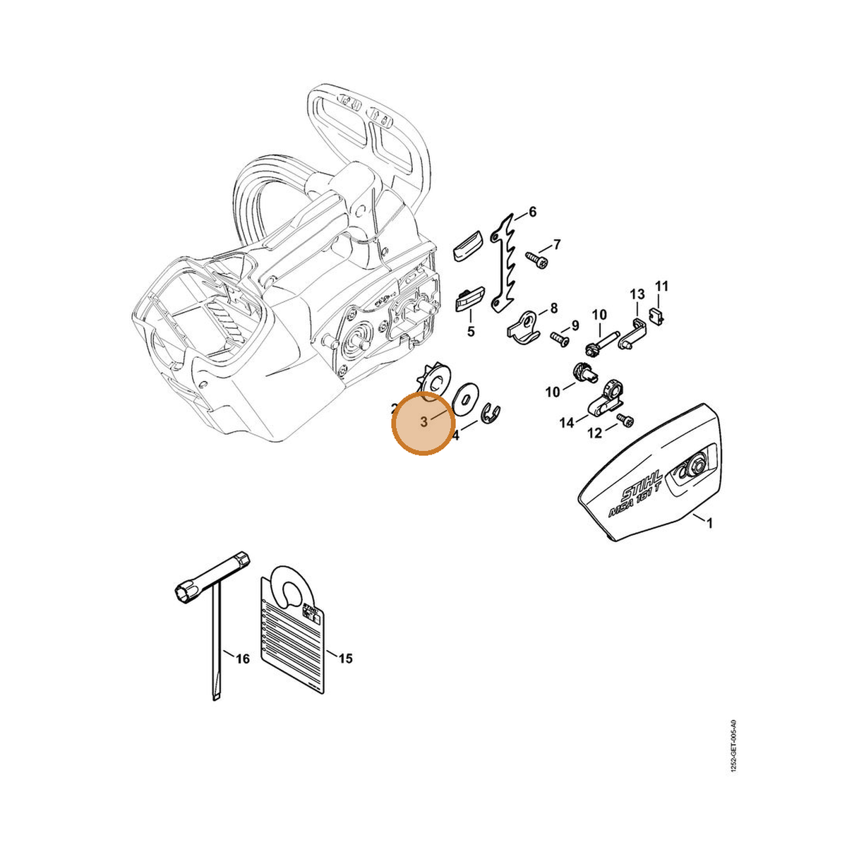 STIHL part 4182-162-8900 — IPL diagram snippet (6x zoom, amber highlight)