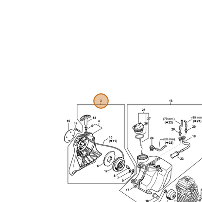 STIHL part 4182-190-4001 — IPL diagram snippet (6x zoom, amber highlight)