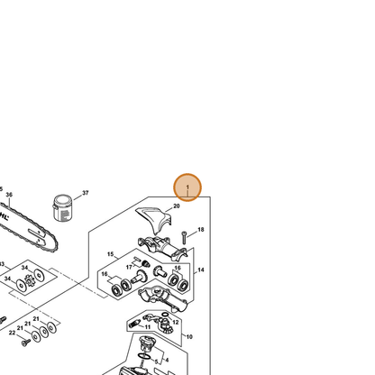 STIHL part 4182-640-0151 — IPL diagram snippet (6x zoom, amber highlight)