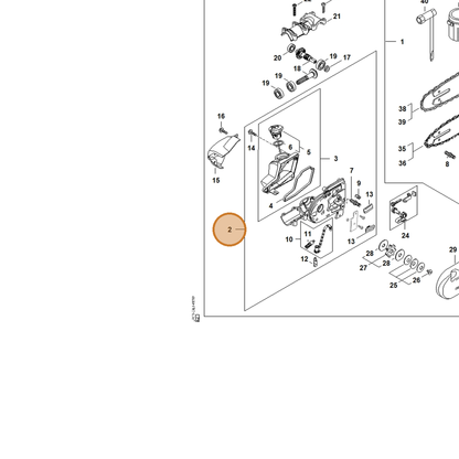 STIHL part 4182-640-0557 — IPL diagram snippet (6x zoom, amber highlight)