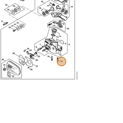 STIHL part 4182-640-3200 — IPL diagram snippet (6x zoom, amber highlight)