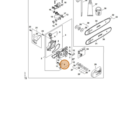 STIHL part 4182-640-3800 — IPL diagram snippet (6x zoom, amber highlight)