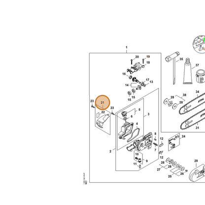 STIHL part 4182-640-4300 — IPL diagram snippet (6x zoom, amber highlight)