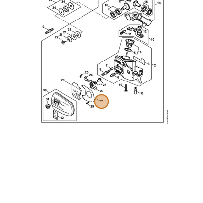 STIHL part 4182-664-1001 — IPL diagram snippet (6x zoom, amber highlight)